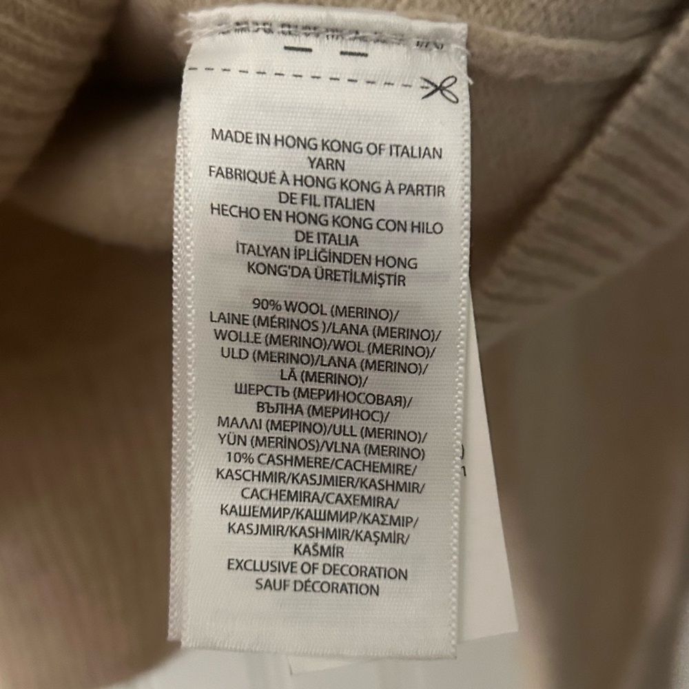 Polo by Ralph Lauren Men's Small Tan Beige Wool Cashmere Quarter Zip-Up Sweater - Picture 6 of 6